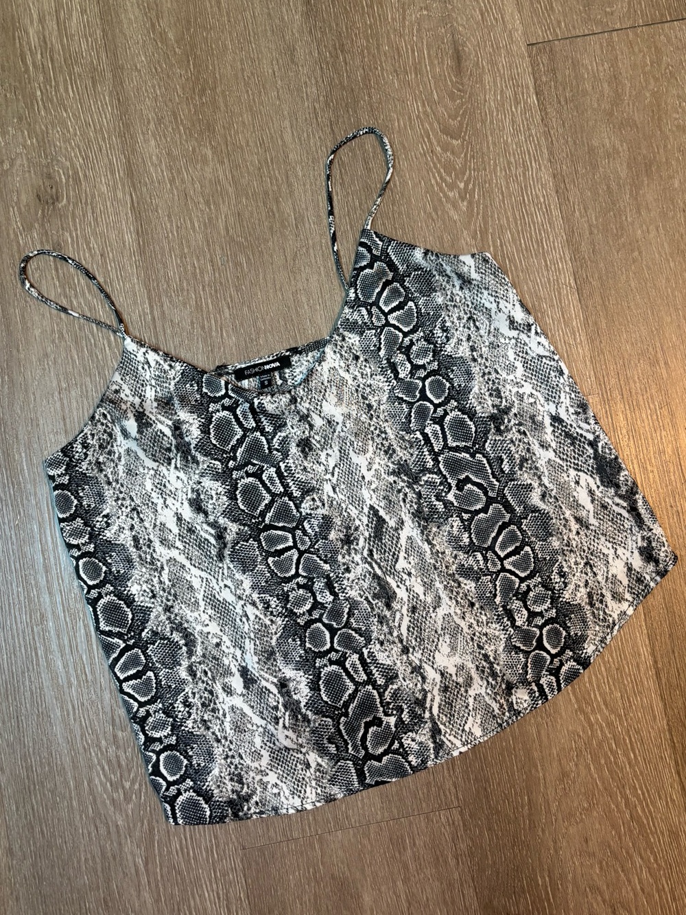 Fashion Nova Snake Print Cami - Black & White
